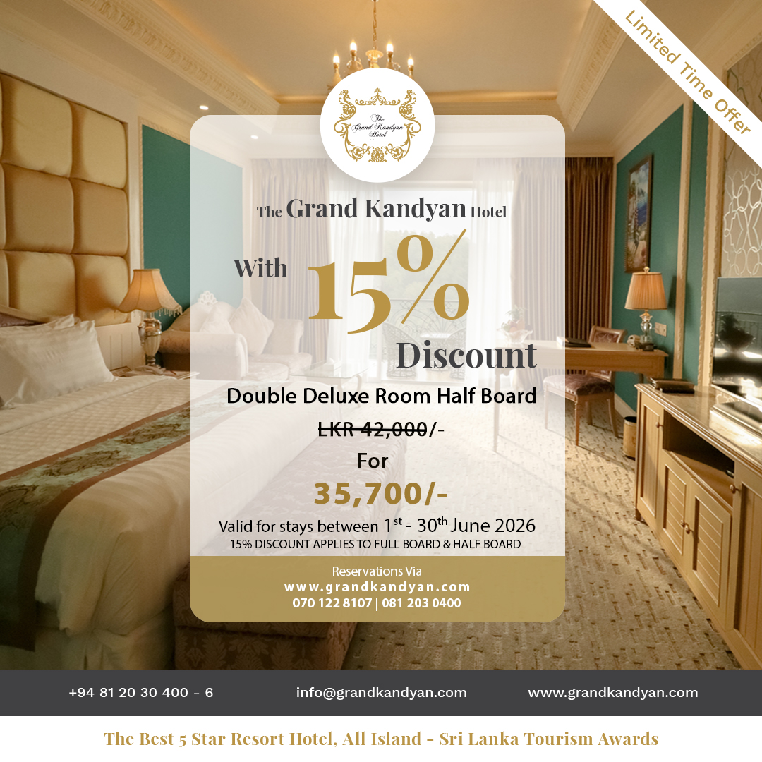 15% discount on H/B Double Duluxe Room